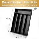 Besilord Bamboo Silverware Holder - Drawer Organizer with 5 Slots (Black)