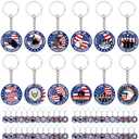 Sureio 120 Pcs Veterans Day Keychain Gifts Bulk - Thank You for Your Service Patriotic USA Military Retirement Appreciation Keychain Favors
