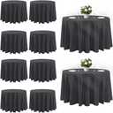 Cuckan 120 Inch Round Tablecloth, 10 Pack Black Stain Resistant and WrinkleFree Polyester Table Cover for Wedding, Banquet, Party, Restaurant
