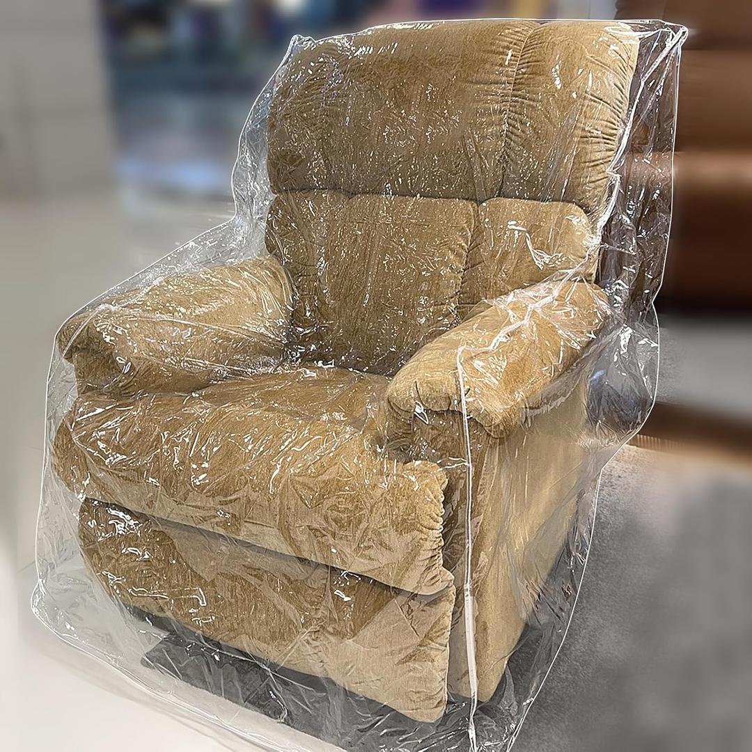 wokire Clear Plastic Recliner/Armchair Chair Covers Protectors, Heavy Duty PVC Waterproof Shield Cover for Large Sofa, Vinyl Furniture Covers for Anti Cat Dog Scratching (1 Pack)
