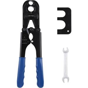 Flytuo 1/ 2" & 3/ 4" Combo PEX Crimping Tool for Copper Crimp Rings with Go/ No-Go Gauge, ASTM F1807 Standard Compliant
