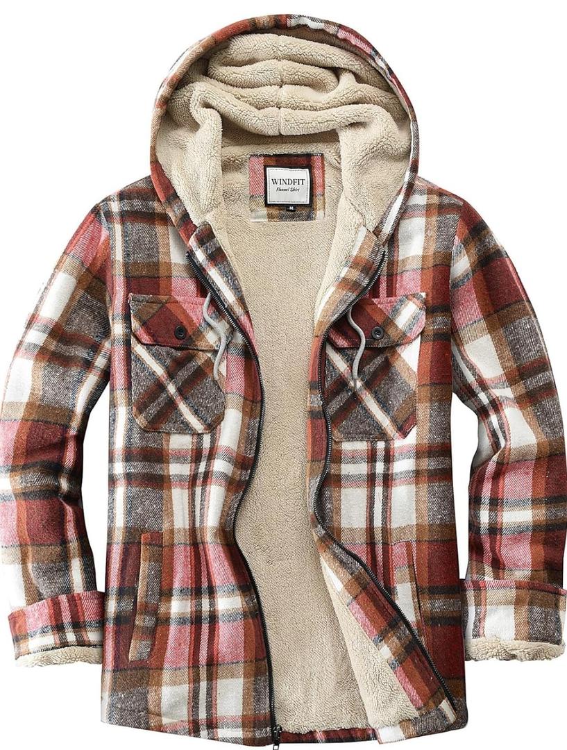 Women's Full Zip Fleece Flannel Jacket Plaid Sherpa Lined Jacket for Women Size 2XL