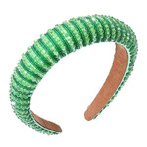 vokone St Patricks Day Headband Bejewelled Crystal Beaded Padded Headband Statement St Patricks Day Costume Headwear Hair Accessory