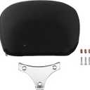 Passenger Sissy Bar Backrest Pad Compatible with Harley Touring Road King Street Electra Glide 1997-2022 - Waterproof PU Leather Cushion for Detachable Upright Sissy Bars