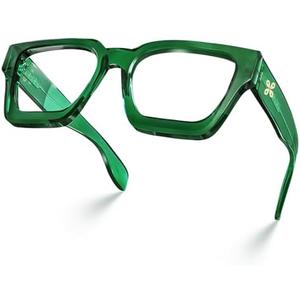 VISOONE Blue Light Blocking Glasses with TR90 Rectangle Frame and Chic Preppy Look for Women Men RIVER