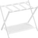 SONGMICS Luggage Rack, Foldable, Steel, PA Plastic, Oxford Fabric, Cloud White