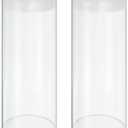 MECCANIXITY Transparent Plastic Storage Tubes, 2 1/2" x 6"(63x150mm) Polycarbonate Clear Rigid Round Storage Tubing with Black Lid, 2 Set