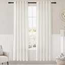 Nanspring Cream 80 inch Linen Curtains for Doorway Semi Sheer Light Filtering Curtains Panels Back Tab and Rod Pocket Modern Neutral for Bedroom Living Room 34 x 80 Inch, 2 Panels (Natural)