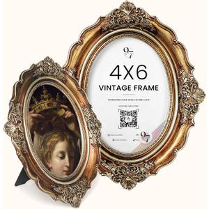 97 Decor Vintage Picture Frames 4x6 - Antique Oval Picture Frame 4x6, Ornate Gold Frame 4 X 6 For Tabletop And Wall Hanging Antique Wall Decor