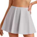 G4Free Women's Golf Skorts High Waisted Summer Tennis Skirts with Pockets Golf Skirt for Women with Inner Shorts(White,L)