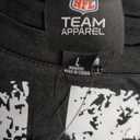 FOCO NFL Womens NFL Team Logo Ladies Fashion Distressed Wordmark Crop Top Shirt (Black, Large)