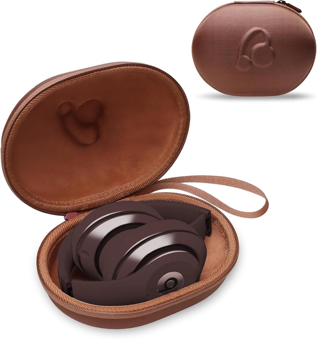 LTGEM Headphones Carrying Case Compatible with Beats Studio Pro, Solo 4, Studio 3, Solo 3, Solo 2 Over-Ear Headphones, Brown