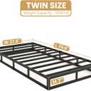 NHODIR Box Spring for Twin Bed, 7 inch Twin Size Box Spring Only, Strong Metal Frame Mattress Foundation, No Noise, Easy Assembly