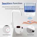 Automatic Soap Dispenser Wall Mount, Touchless Soap Dispenser 1000ml/34oz Battery Operated Hand Free Hand Sanitizer Dispenser for Bathroom Kitchen Hotel Offices Plastic, No Drill, White