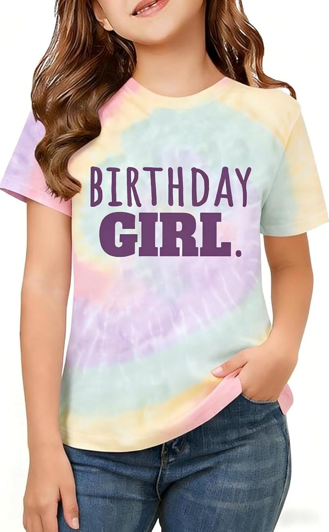 Birthday Girls Shirt It's Me Hi I'm The Birthday Girl It's Me Graphic Tee Kids Bday Party Outfit, Size 130