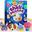 Dan&Darci Kids Sea Shell Painting Kit - Arts & Crafts for Kids - Gifts for Boys and Girls Ages 6-8, 8-12 - Craft Activities Kits - Creative Art Activity Gift Toys for Age 6 7 8 9 10 11 12 Year Old