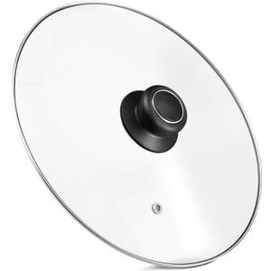 10.5 Inch Glass Lid for Frying Pan, Fry Pan, Skillet, Pan Lid, Fits Pot, Cast Iron Skillets 10.5", Clear