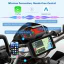 VSYSTO Motorcycle Dash Cam Front & Rear 1080P Cameras with 5.0" Wirelss CarPlay/Android Auto Waterproof Touch Screen, Supports GPS Navigation and Wi-Fi App