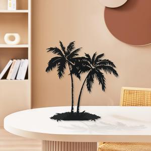 Metal Table Top Palm Tree, Tropical Tabletop Decor, Palm Tree Centerpieces for Tables, Coastal Table Decor, Beach Decorations for Home, Modern Artwork for Living Room
