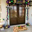 Mardi Gras Rug, Let The Good Times Roll Doormat, Washable Non-Slip Coir Door Mat for Home Kitchen Bathroom Indoor Front Door,Spring Home Party Decor, 17x30 Inch