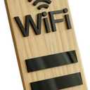 Reusable Wooden WiFi Sign, WiFi Password Board for Wall and Tabletop, Dry Erase Guest WiFi Sign for Home, Office, Cafe, Farmhouse Rustic Decor