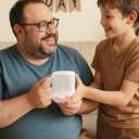 Funny Father's Day Gifts for Dad - Novelty Dad Mug from Daughter Son Wife, Handcrafted Funny Coffee Mug with Father Figure, Unique Birthday Gifts, 12.85 oz