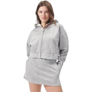 florence by mills Women's Cozy Crush Cropped Zip-up Hoodie, XL, Heather Grey