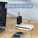 Power Strip with USB C 35W,10-in-1 Flat Plug Wall Charger - 5FT Extension Cord with 4AC, 3 USB A & 3 USB C - PD20W Charging Station for Multiple Devices - Travel Home Office (White)