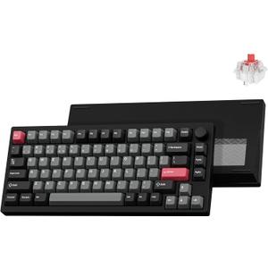 LEMOKEY P1 Pro Wireless Custom Mechanical Keyboard, Full Aluminum 2.4 GHz Bluetooth RGB Backlit 75% Layout with Hot-swappable KEYCHRON Super Red Switch Compatible with Mac Windows Linux
