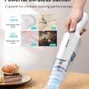 Aspiron Cordless Handheld Vacuum, 24KPA Powerful Car Vacuum, 2-Speed, 2 Charging Methods, Wireless Charger, Ergonomic Handle, Portable Rechargeable Vacuum Cleaner for Car, Home, Cream White