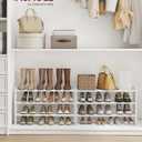 VASAGLE 3-Tier Shoe Rack for Closet, Stackable Shoe Organizer Shelf