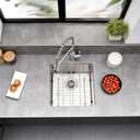 Undermount Kitchen Sink, 18 x 18 x 10 Inch Single Bowl Bar Sink 16 Gauge T-304 Stainless Steel Kitchen Sinks with Accessories