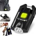 lexall LED Small Flashlight, 500Lumens Bright Mini Keychain Light, Portable USB Rechargeable Pocket Lights with 3 Modes Compact Baseball Cap Lights Indoor and Outdoor for Walking,Searching (Black)