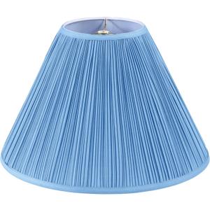 Aspen Creative 33029, Hardback Empire Transitional Spider Lamp Shade, Mushroom Pleated Little Boy Blue Faux Silk Fabric, 7" Top x 18" Bottom x 13" Slant Height