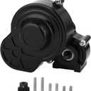 All Metal Complete Gearbox Transmission with Motor Gears for 313mm Wheelbase 1/10 RC Crawler Truck Axial SCX10 & SCX10 II DIY Upgrade Parts (Black)-651651