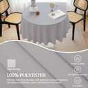 BYDOLL Table Cloth Round 60 Inch Tablecloth Fits Max50 Inch Diameter Top,Silver Gray Washable Outdoor Winkle and Stain Resistant Spillproof Polyester Tablecloths for Round Tables Party Cover