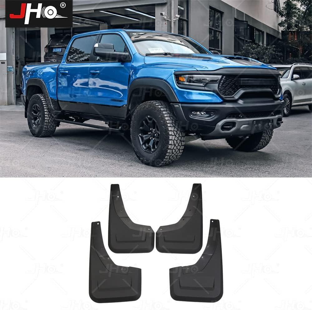 JHO Front Rear Mud Flaps Splash Guards Mudflaps Custom Fit for Dodge Ram 1500 TRX 2021 2022 2023 Exterior Accessories No Need to Drill Holes(Set of 4)