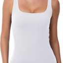 Women Tummy Control Shapewear Tank Tops Seamless Square Neck Compression Tops Slimming Body Shaper Camisole