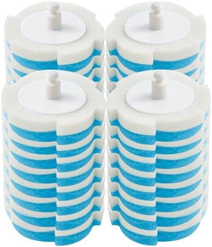 SHKJGS Disposable Toilet Brush Refills, 32 Pcs Compact Blue Scrubber Heads – Bathroom Cleaning Supplies for Toilet, Bathtub, Sink & Washbasin 3 packs