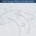 16.5 Inch Pack of 20 White No Shoulder Bumps Non-Slip Rubber Coating Contour Metal Hangers, Sweater Hanger, Suit Hanger with Pants Bar