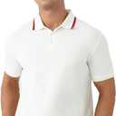 MagnaMan Slim Fit Short Sleeve Polo Shirts for Men - Cotton, Business Casual Stretch Shirt, Breathable Golf & Office Wear (L)