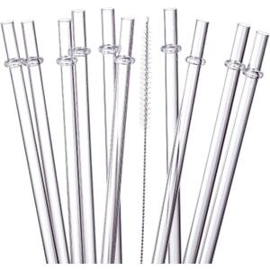 24 Pack, HIGHLY Transparent Reusable Plastic Straws with 4 Cleaning Brushes, 10.5 in Long Drinking Straws, Clear Replacement Straw for 16 24 30 32 OZ Tumblers, Cups, Jars, YETI, Starbucks - BPA FREE