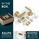 Mega Handles Ralph Privacy Door Handle - 1 Pack Interior Reversible Gold Door Handle, Heavy Duty Bed & Bath Door Handles with Privacy Door Lock, Fits All Standard Doors - Satin Brass