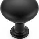 Pack of 1, 1 Inch Diameter Matte Black Mini Round Solid Kitchen Cabinet Knobs Drawer Pulls for Dresser Closet Door Knobs Drawer Cabinets