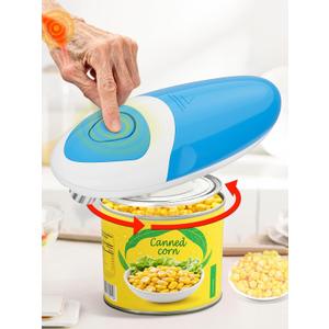 Electric Can Opener for Seniors Arthritis: Battery Operated, Hands free, Cordless, One Touch, Easy to Clean - Automatic Can Opener Smooth Edge with Powerful Motor for Kitchen by Befumly (Blue)