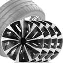Hubcaps,16 inch hubcaps Set of 4, Wheel Rim Cover ABS Material, Wheel Cover Replacement R16 Hub Caps Universal, for Toyota Camry Nissan Mazda etc, Silver&Black