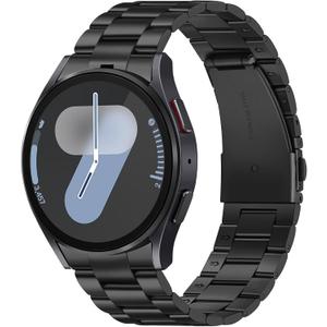 Metal Bands Compatible with Samsung Galaxy Watch, Size: Galaxy Watch 7/6/5/4 40/42/43/44/45/46/47mm No Gap Stainless Steel Strap for Women and Men, Black