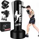 Standing Punching Bag for Adults with Pump and Gloves, 69'' Kick Boxing Bag with Stand Inflatable Freestanding Heavy Bag Kicking Bag for Training MMA Muay Thai Fitness