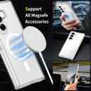 MSOTES for Galaxy Z Fold 7 Case Compatible with MagSafe, Bulit-in Tempered Glass Screen Protector & Ultra Strong Magnetic Anti-Yellowing Slim Thin Phone Cover for Samsung Galaxy Z Fold7 (Clear) (Transparent)