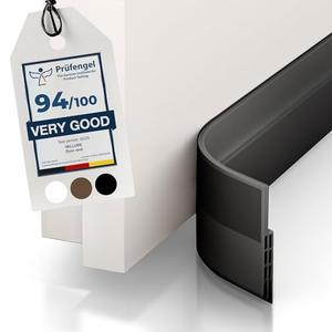 Vellure® Door Draft Stopper for Bottom of Door - Premium Door Sweep for Bottom of Door/Weather Stripping Door Seal (Save Energy – installs Quickly and Easily) Door Strip (1, Black)